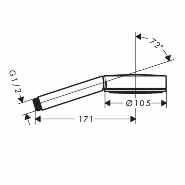Para de dus Hansgrohe Pulsify 105 negru mat 1 functie - Img 2
