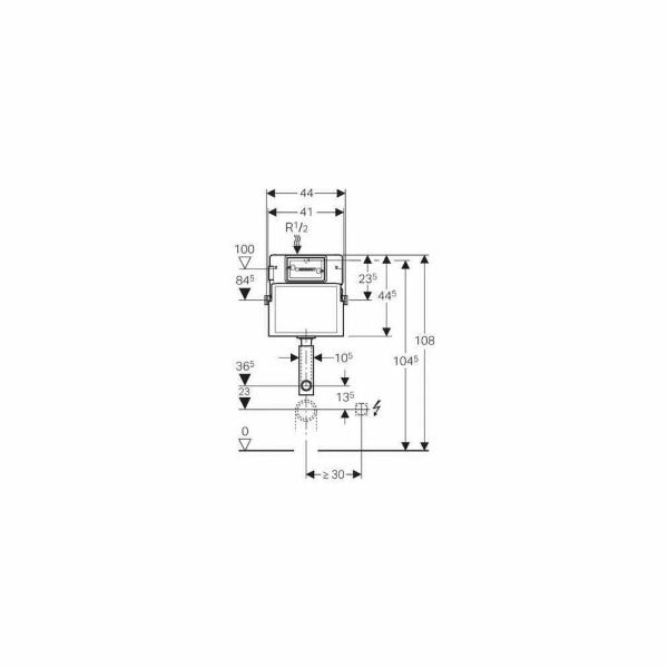 Rezervor incastrat Geberit Delta UP100 12cm pentru pereti subtiri - Img 2