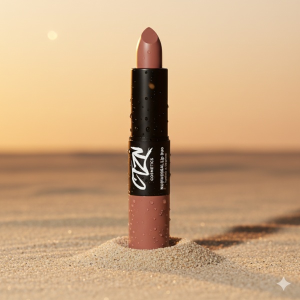 Ruj si creion de buze CTZN, Nudiversal Lip Duo, rezistent la apa, cu unt de mango salbatic, Dubrovnik - Img 3