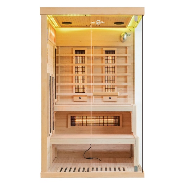 Sauna uscata cu infrarosu si terapie cromatica pentru 2 persoane EP2RS stanga 120 x 120 cm - Img 4