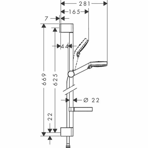 Set de dus cu bara Hansgrohe Crometta Vario si savoniera crom - Img 2