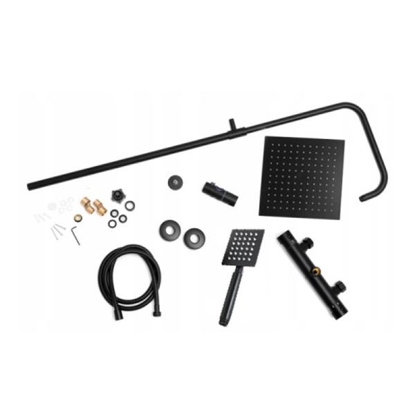 Set de dus PRO cu termostat, dus cu efect de ploaie, finisaj Negru - Img 5