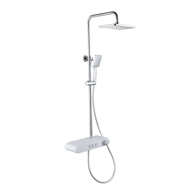 Set de dus PRO FATTER , Ecran LCD, efect de ploaie, Culoare Alb/Chrom - Img 11