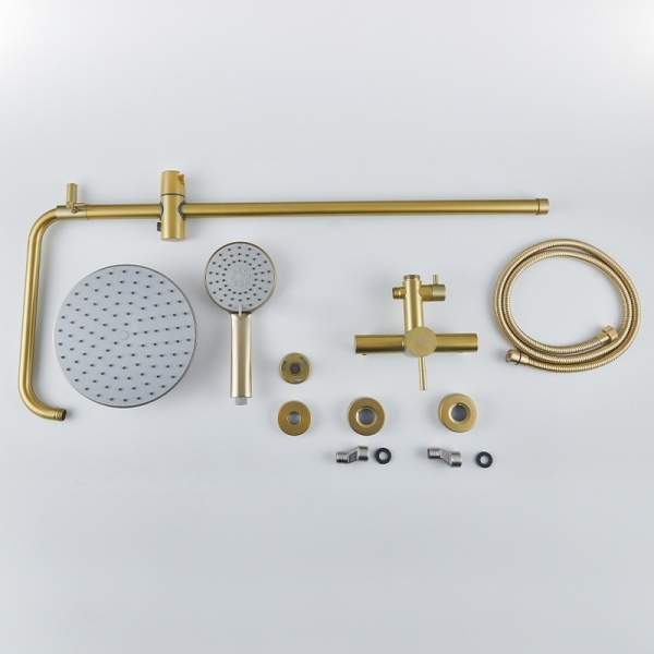 Set de dus tip ploaie Milton Auriu pentru baie - Img 11