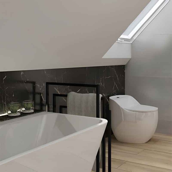 Set vas WC monobloc rimless protect, cu capac si rezervor Spectrum Olimpios alb - Img 3