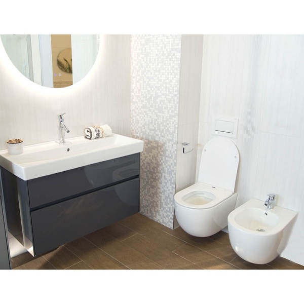 Set Vas WC PRO GROHE, Montaj Suspendat, Ceramica Sanitara, Vas WC VERONA Minerva RIMLESS + Capac Soft-Close Inclus + Cadru + Clapeta - Img 5