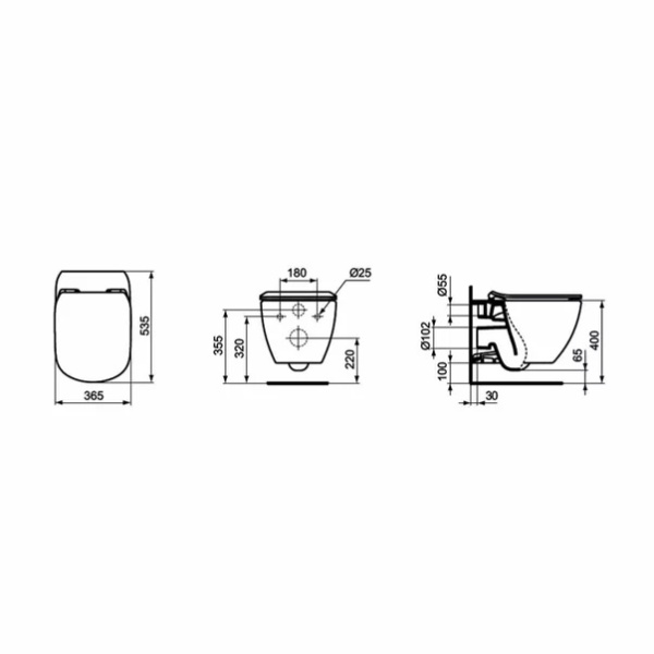 Set vas wc suspendat Ideal Standard Tesi AquaBlade cu capac clapeta crom 20 si rezervor Geberit Duofix Delta Plus - Img 3