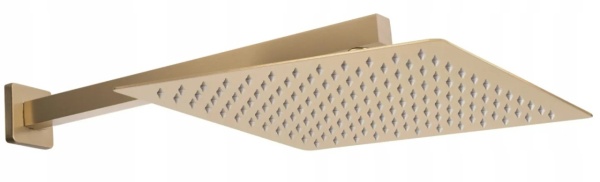 Sistem Complet De Dus REA FENIX DAVIS GOLD BRUSH + BOX, Montaj In Perete, Para Patrata Tip Ploaie 30 x 30 Cm, 2 Functii De Curgere A Apei, Auriu - Img 2