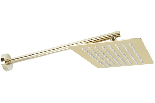 Sistem Complet De Dus REA OVAL BOX GOLD, Montaj In Perete, Para Dreptunghiulara Tip Ploaie 20x30 Cm, 2 Functii De Curgere A Apei, Auriu - Img 9