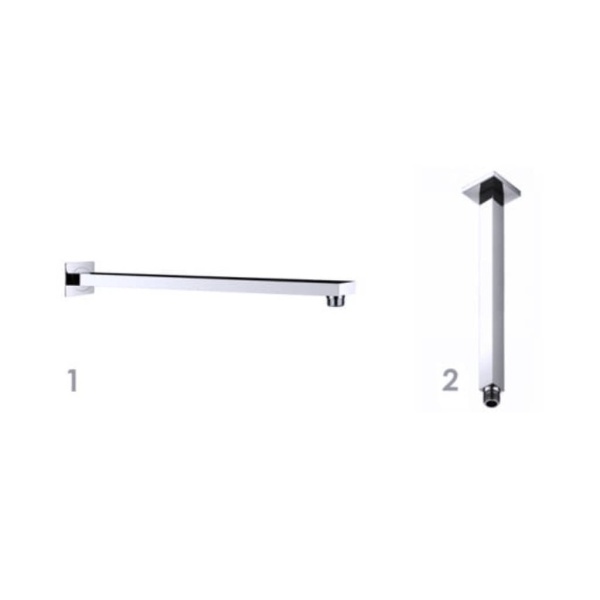 Sistem de dus PRO QUADRO Silver, montaj incastrat in perete, ploaie de dus, 2 functii, finisaj crom - Img 3