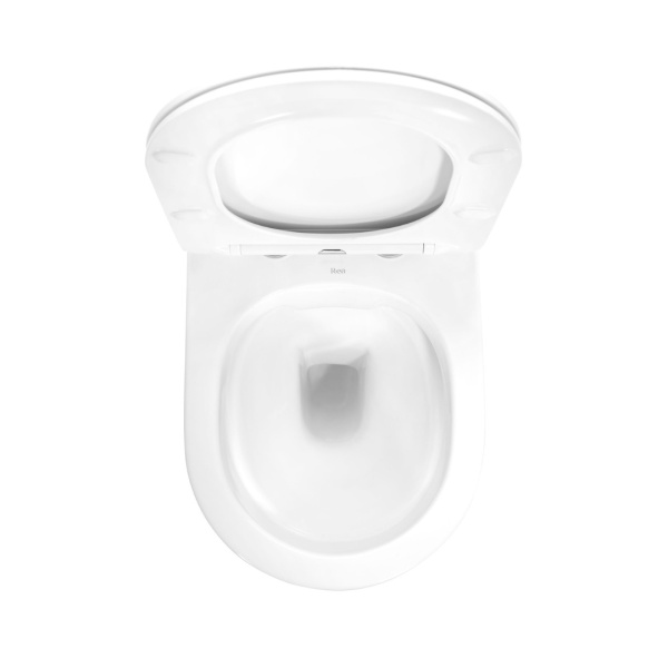 Vas WC REA CARLO Gold Edge, suspendat, ceramica sanitara, 49 x 37, Capac Soft-Close Inclus, Design Unic, Auriu - Img 4