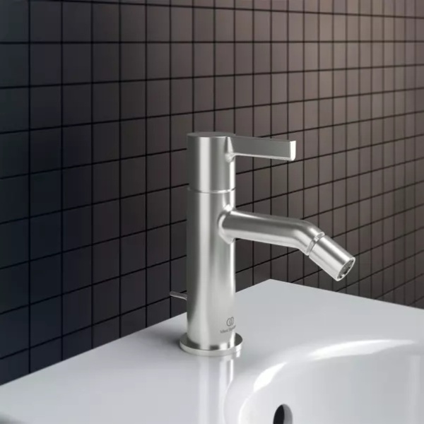 Baterie bideu Ideal Standard Atelier Joy argintiu Silver Storm cu ventil - Img 4