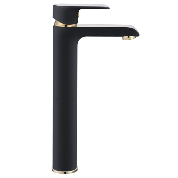 Baterie Lavoar Inalta REA BLOOM BLACK GOLD HIGH, Montaj Pe Blat, Capat Fix, Inaltime 30 Cm, Finisaj Negru Mat/Auriu - Img 5
