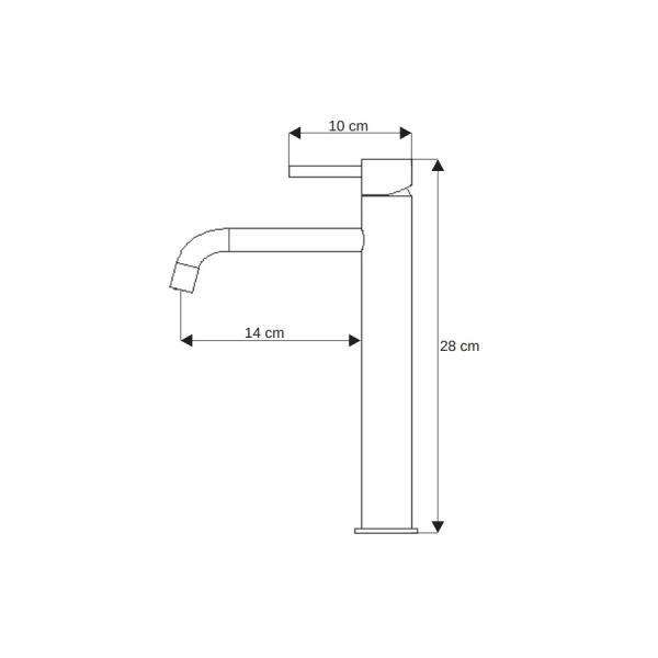 Baterie Lavoar PRO Costa High Gold, Montaj Pe Blat, Inaltime 28 Cm, Finisaj Auriu - Img 2