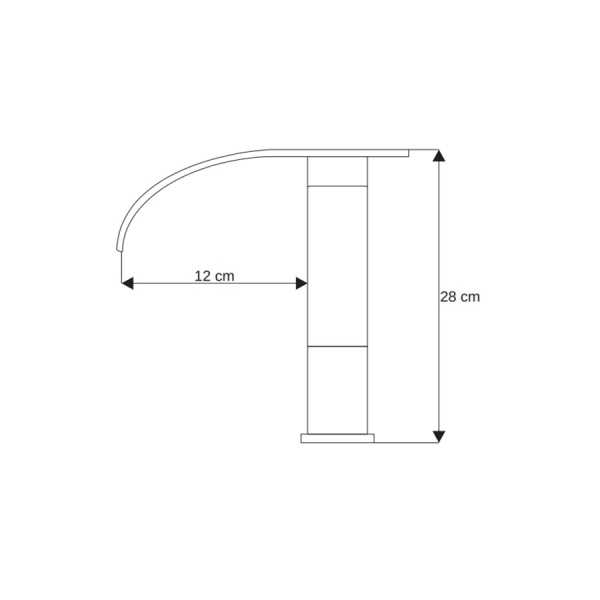 Baterie Lavoar PRO QUADRO, Montaj Pe Blat, Inaltime 28 cm, Cascada, Finisaj Crom - Img 4