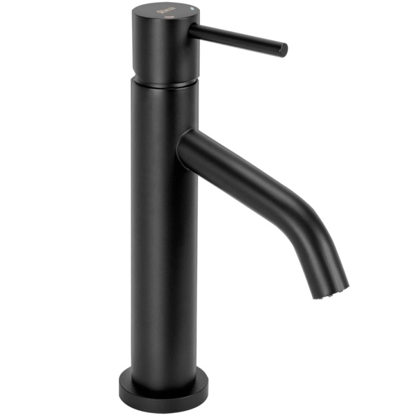 Baterie Lavoar REA LEVEL BLACK LOW, Montaj Pe Blat, Capat Fix, Monocomanda, Inaltime 21.5 Cm, Negru - Img 3
