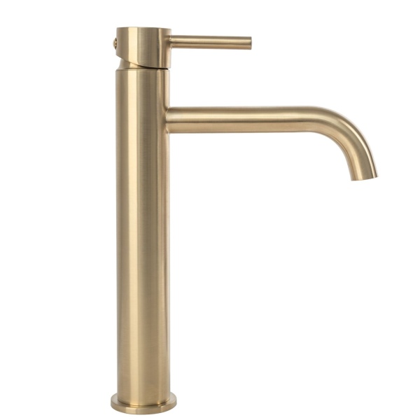 Baterie lavoar REA LUNGO GOLD, Inaltime 28cm, finisaj Auriu Periat - Img 6