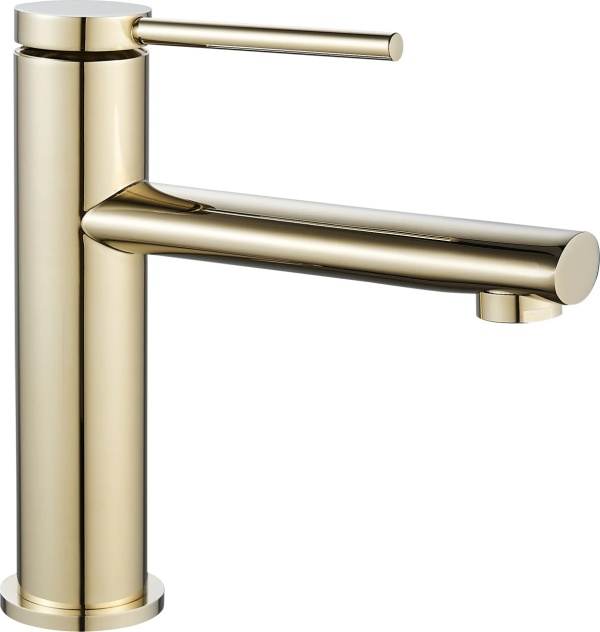 Baterie Lavoar REA OVAL GOLD LOW, Montaj Pe Blat, Capat Fix, Monocomanda, Inaltime 18 Cm, Auriu - Img 4