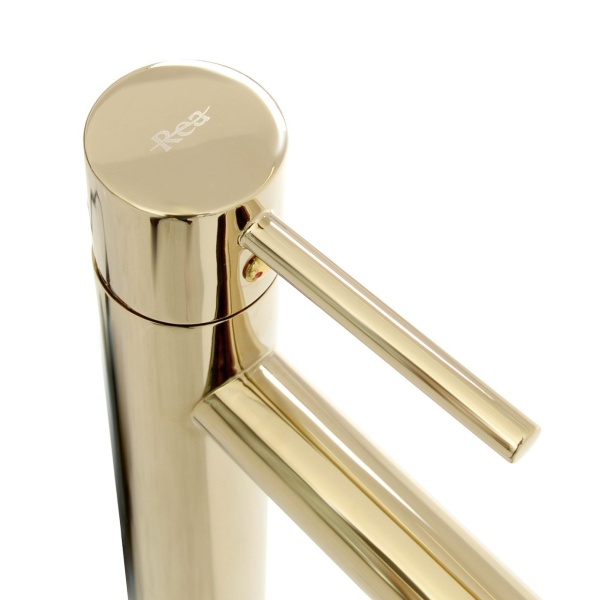 Baterie Lavoar REA TESS LIGHT GOLD, Montaj pe blat, Inaltime 32 cm, Finisaj Auriu - Img 7
