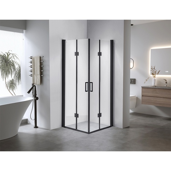 Cabina de dus BS05C Patrata, Design Modern 100x100cm, Culoare Negru - Img 4