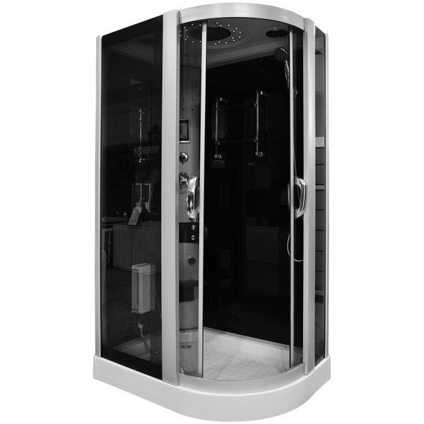 Cabina de dus cu hidromasaj MO-09914, Dispunere pe Dreapta, 120X85 cm, Negru - Img 2