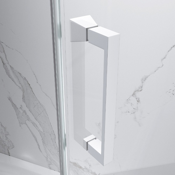 Cabina de dus dreptunghiulara din sticla securizata 6 mm si rame albe KZ03B 110 x 90 cm - Img 6