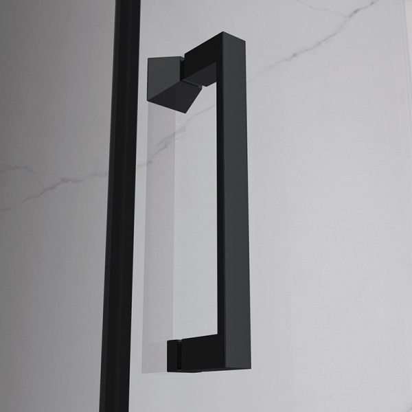 Cabina de dus dreptunghiulara din sticla securizata si rame negre KZ20E 110 x 80 cm - Img 6