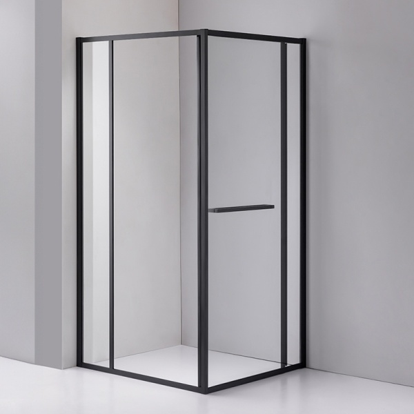 Cabina de dus Kira Dreptunghiulara 120x80cm, Design Modern, Culoare Negru - Img 4