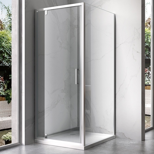 Cabina de dus KZ04B, Patrata , Design Modern, Dimensiune 80x80cm, Culoare Crom - Img 4