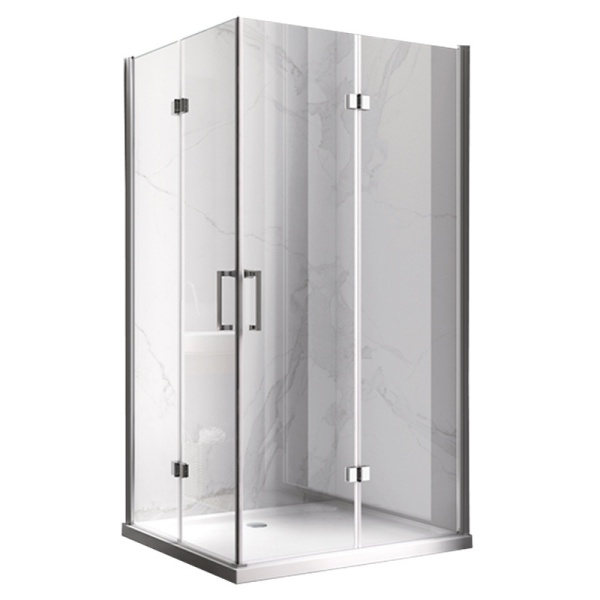 Cabina De Dus KZ12B Cu Usi Pliate , Dimensiune 100x80cm, Culoare Crom - Img 4