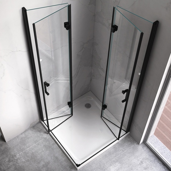 Cabina de dus KZ13B Dreptunghiulara , Design Modern 110x90cm, Culoare Negru - Img 4