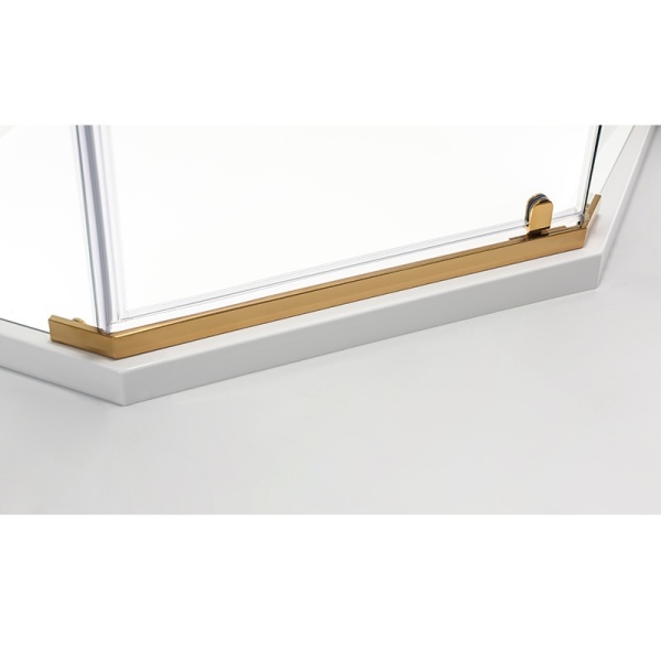 Cabina de dus KZ91B Pentagonala, Design Modern 90x90cm, Culoare Auriu - Img 4