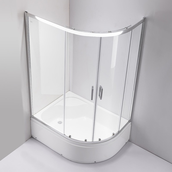Cabina de dus Maja/De dreapta 115x85cm, Usi Glisante, Design Modern Crom + Cada de dus inalta - Img 4