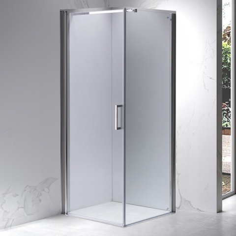 Cabina de dus Patrata KZ1190A, Design Modern 90X90cm, Culoare Crom - Img 2