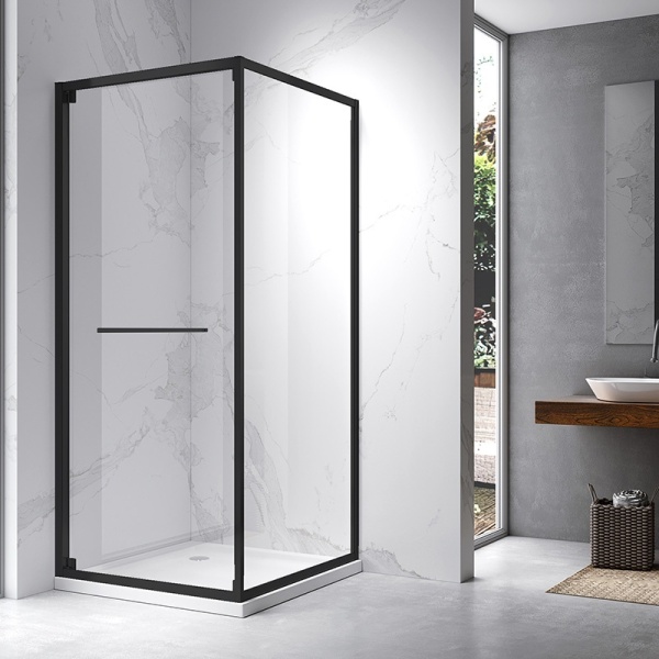 Cabina de dus Patrata KZ16C, Dimensiune 100x100cm, Culoare Negru - Img 2