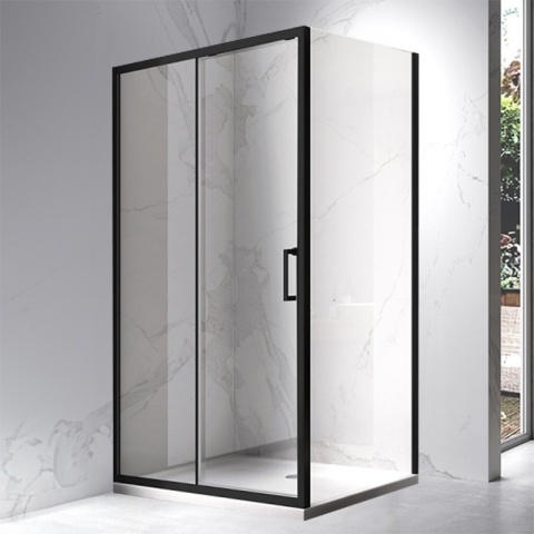 Cabina de dus rectangulara KZ103 Neagra 90x80 cm - Img 6