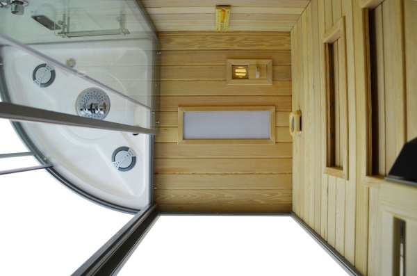 Cabina multifunctionala MO-1751W TRIO, Sauna uscata, Sauna cu aburi si cabina de dus, 180x110x223 cm, Varianta Stanga - Img 10