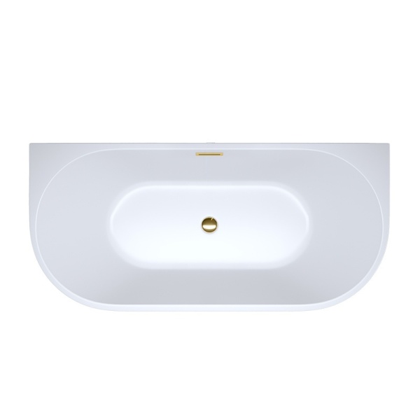 Cada de baie 527D, Dimensiune 170x75cm, Culoare Alb, Deversor Auriu - Img 2