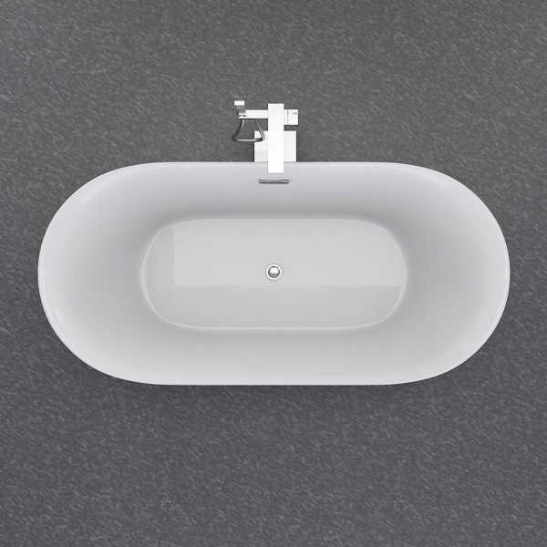 Cada de baie Freestanding 150x75x58cm, Design Modern, Culoare Alb - Img 4