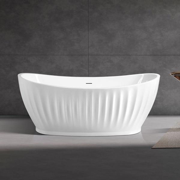 Cada de baie freestanding cu caneluri, 170x80x68 cm - Img 2