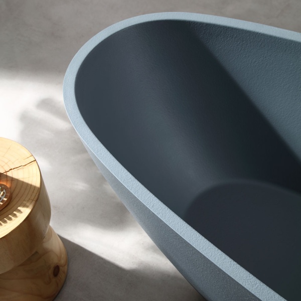 Cada De Baie Freestanding, Design Modern 170x75x60cm , Strat Abraziv , Culoare Albastru Gri - Img 5