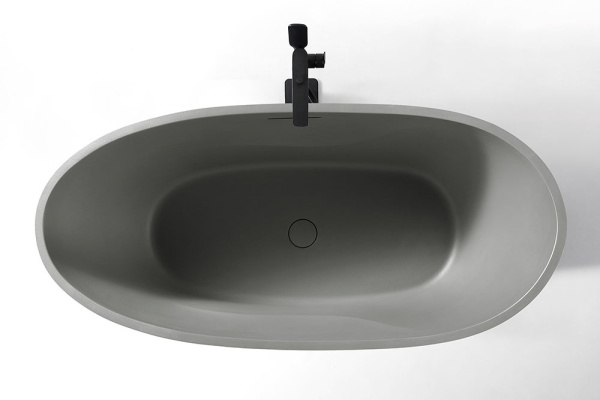 Cada De Baie Freestanding, Design Modern 170x80x71cm, Strat Abraziv, Culoare Grey - Img 2