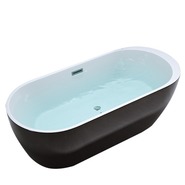 Cada de baie Porto 503A 150x75cm, Culoare Negru , Deversor Cromat - Img 2