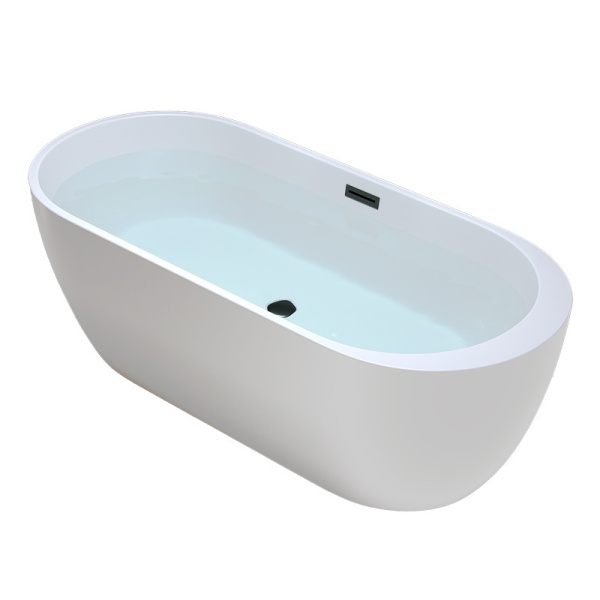 Cada de baie PORTO 503B, Dimensiune 170x75cm, Culoare Alb, Deversor Negru - Img 4