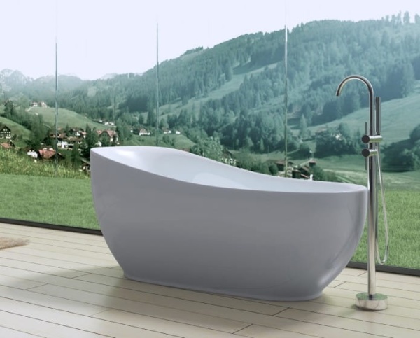 Cada de baie PRO LAURA 150 cm , free-standing, design modern, Alba - Img 3