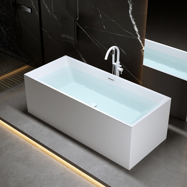Cada de baie Santa 507C 170x75cm, Culoare Alb, Deversor Alb Lucios - Img 2