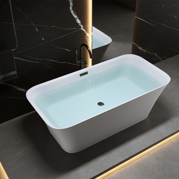 Cada de baie Viana 511A 150x75cm, Culoare Alb, Deversor Negru - Img 10