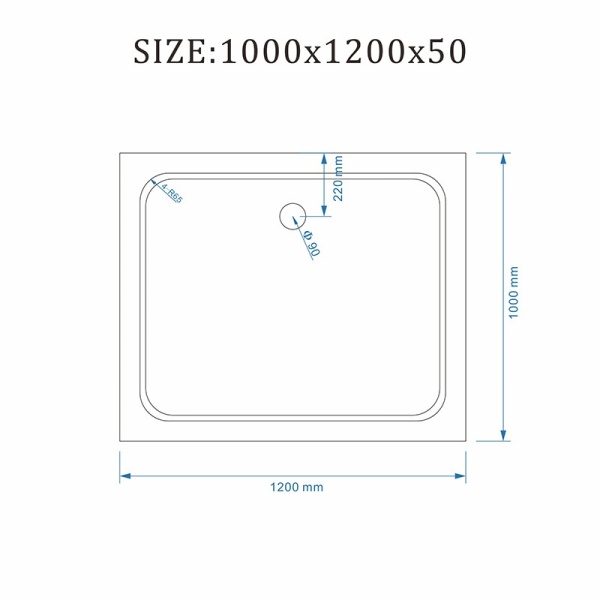 Cadita de dus dreptunghiulara slim ST06C 120x100 cm neagra - Img 5