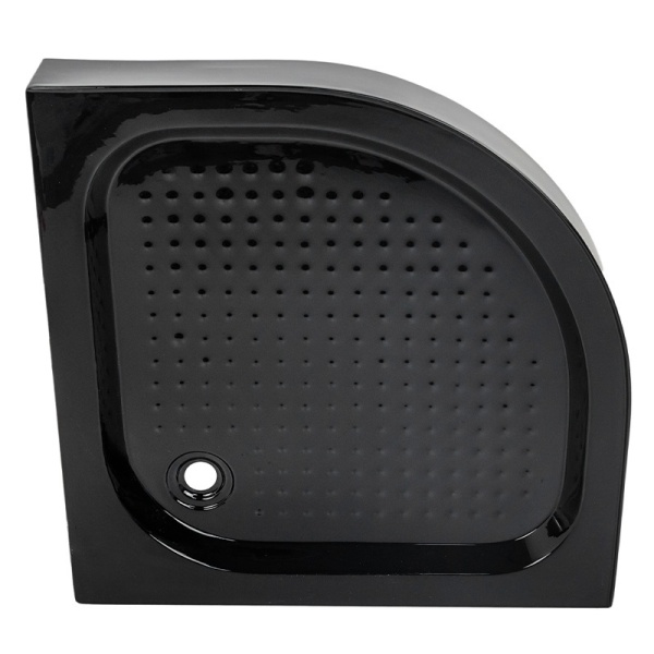 Cadita de dus Inalta SXL01B, Semirotunda, Culoare Negru - Img 12