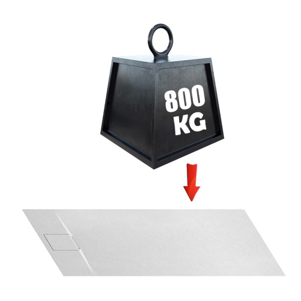 Cadita de dus MIKO Slim, Structura de piatra 100x80cm Culoare Alb - Img 3
